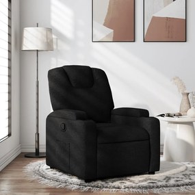 vidaXL Fotoliu rabatabil, negru, material textil