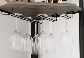 RVI3 - Rafturi Vin pentru colt, 40x40x160 cm, depozitare vin, raft stil industrial, bucatarie, living, dining - Maro