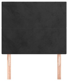 Tablii de pat, 2 buc, negru, 100x5x78 88 cm, catifea 2, Negru, 100 x 5 x 118 128 cm