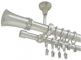 Galerie dubla tavan PLUTON CRYSTAL 25 /19 - CROM MAT (Alege marime: 160 cm)