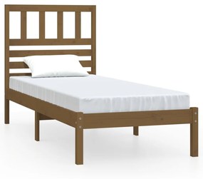 3101016 vidaXL Cadru de pat, maro miere, 100x200 cm, lemn masiv de pin