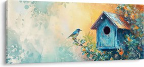 Tablou - Birdhouse, acuarelă, acuarelă (120x50 cm)