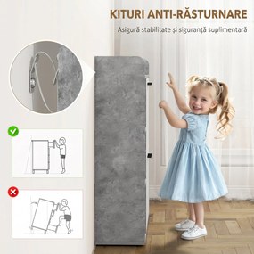 HOMCOM Dulap pentru pantofi slim cu 2 sertare rabatabile, Capacitate 15 perechi de pantofi, 83x24x90.5 cm, Gri | Aosom Romania