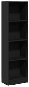 857784 vidaXL Bibliotecă, negru, 40x24x143 cm, lemn prelucrat