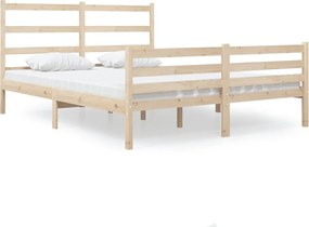 vidaXL Cadru de pat mic dublu, 120x190 cm, lemn masiv de pin
