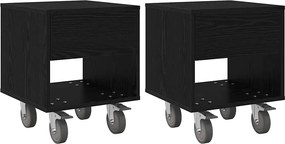 vidaXL Noptieră 2 pcs Stejar Negru 40,5 x 40 x 48 cm Lemn compozit