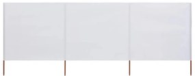 vidaXL Paravan anti-vânt cu 3 panouri, nisipiu, 400 x 160 cm, textil
