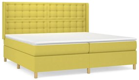 3132344 vidaXL Pat box spring cu saltea, verde, 200x200 cm, textil