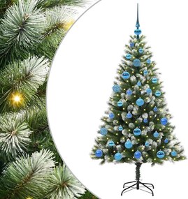 vidaXL Brad de Crăciun artificial cu articulații și zăpadă înghețată