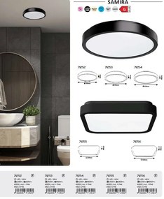 Plafoniera LED baie IP44 Samira negru/alb