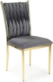 Scaun K436, gri/auriu, stofa catifelata/metal, 48x55x94 cm
