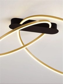 Lustra LED aplicata design modern minimalist KIKLOS auriu/negru