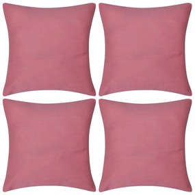 Huse de perna din bumbac, 80 x 80 cm, roz, 4 buc. 1, Roz, 80 x 80 cm
