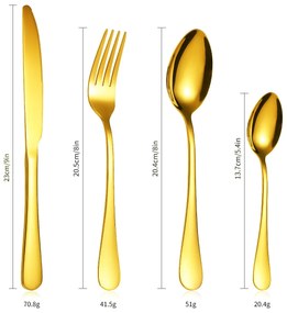 Set tacamuri din inox 24 piese, TRENDY’S, luxury edition, gold