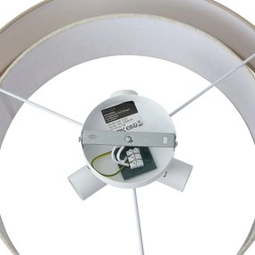 Moderne plafonnière beige 50cm 3-lichts - Drum Duo