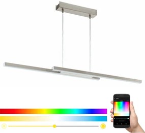 Eglo 33232 - Lampă suspendată LED RGBW dimabilă pe cablu FRAIOLI-C 2xLED/17W/230V crom mat