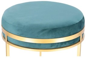 Set taburete Aqua metalice cu sezut din catifea, baza aurie, design modern  2 piese