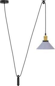 vidaXL Lampă suspendată reglabilă pe înălțime E27 gri lucios metal