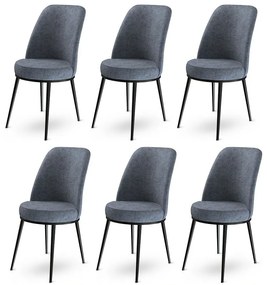 Set de scaune de sufragerie Dexa Fume, 6 buc., 6 buc.