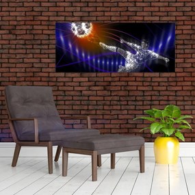 Tablou - Fotbaliști în săritură (120x50 cm)