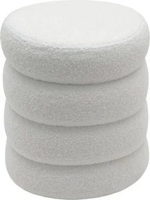 Taburete cu spatiu de depozitare, VOGUE 40cm boucle alb