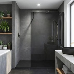 Paravan de dus Rea Flexi Grey / Black 110