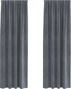 vidaXL Perdele opace 2 pcs Gri deschis 140 x 245 cm Catifea