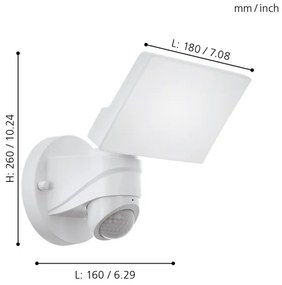 Eglo 98177 - Lampă exterior LED cu senzor PAGINO LED/15W/230V IP44