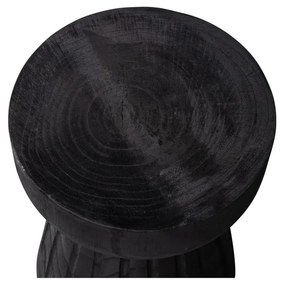 Taburet din lemn paulownia pentru grădină WOOOD Borre, negru