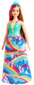 Papusa Barbie Dreamtopia, 29 cm, corset stralucitor si fusta colorata, Multicolor