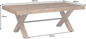 Masa design industrial GOLIATH 210cm pin