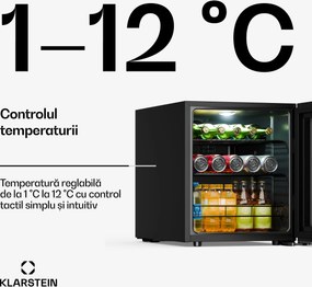 Klarstein Bevora frigider pentru băuturi | 51,5 x 48 cm | iluminare LED interioară | negru