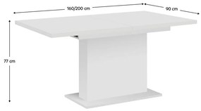 Masă de sufragerie extensibilă Bovata (alb) (pentru 6-8 persoane). 1097144