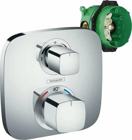 Baterie dus termostatata Hansgrohe Ecostat E incastrata plus corp incastrat iBox