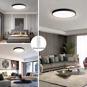 Immax NEO 07313L-LED Plafonieră dimabilă SEMPLICI 96W/230V diametru 80 cm Wi-Fi Tuya negru + telecomandă