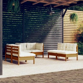 3096211 vidaXL Set mobilier de grădină cu perne, 6 piese, lemn masiv de pin