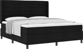 vidaXL Pat cu arcuri cu saltea Negru 200 x 180 cm țesătură