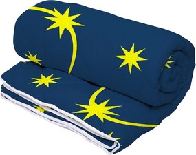 Set Alcam perna microfibra 50x70 cm si pilota matlasata 140x200 cm, Moon Night