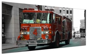 Tablou cu mașina de pompieri (120x50 cm), în 40 de alte dimensiuni noi