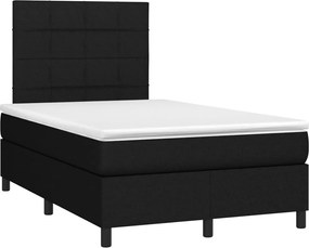 vidaXL Pat box spring cu saltea, negru, 120x190 cm, catifea
