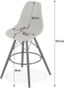 OFERTA Scaun de bar negru CARBRY LAMAL cu picioare negre II. calitate