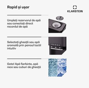 Klarstein Aqueous aparat de gheață 3 în 1: cuburi de gheață, distribuitor de apă: caldă și rece 20 kg/24h