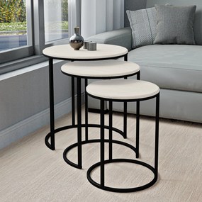 Masă de cafea Lisa White, 3 buc