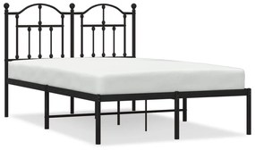 353436 vidaXL Cadru de pat metalic cu tăblie, negru, 120x190 cm