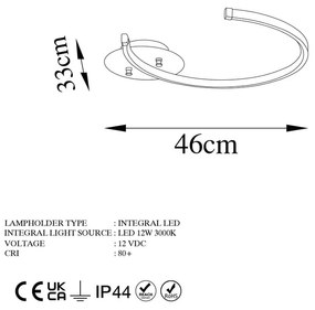 Plafonieră aurie LED 33x46 cm Moon – Opviq lights