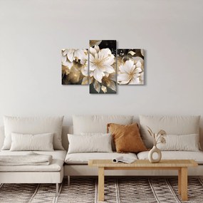 Tablou - Flori în aur (90x60 cm)