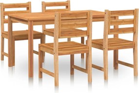 vidaXL Set de sufragerie de grădină, lemn masiv de tec, 5 piese