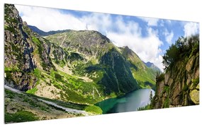 Tablou cu peisaj montan cu lac (120x50 cm), în 40 de alte dimensiuni noi