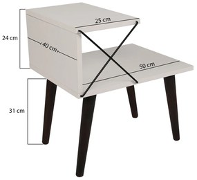 Măsuță de noptieră Cross White