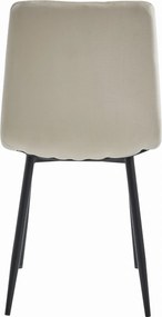 OFERTA Scaun catifea bej LAVA cu picioare negre calitatea a II-a